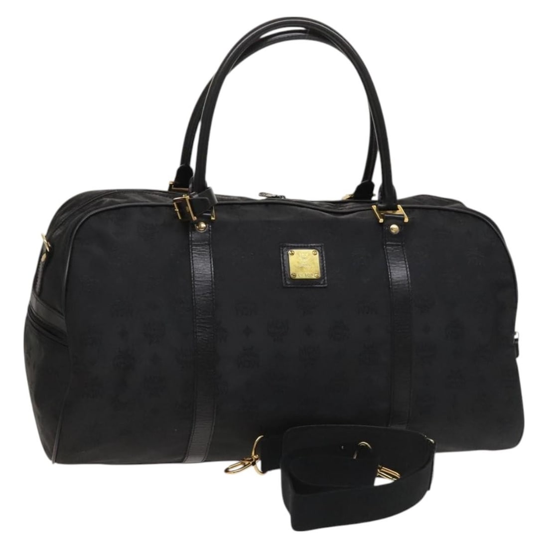 MCM Vicetos Logogram 2way Boston Bag Brown Gold Nylon Auth: MCM Vicetos Logogram 2way Boston Bag Brown Gold Nylon Auth MCM Vicetos logogram 2-way Boston bag in brown and gold nylon. This women's bag is made in Germany and includes a shoulder strap. Condition i