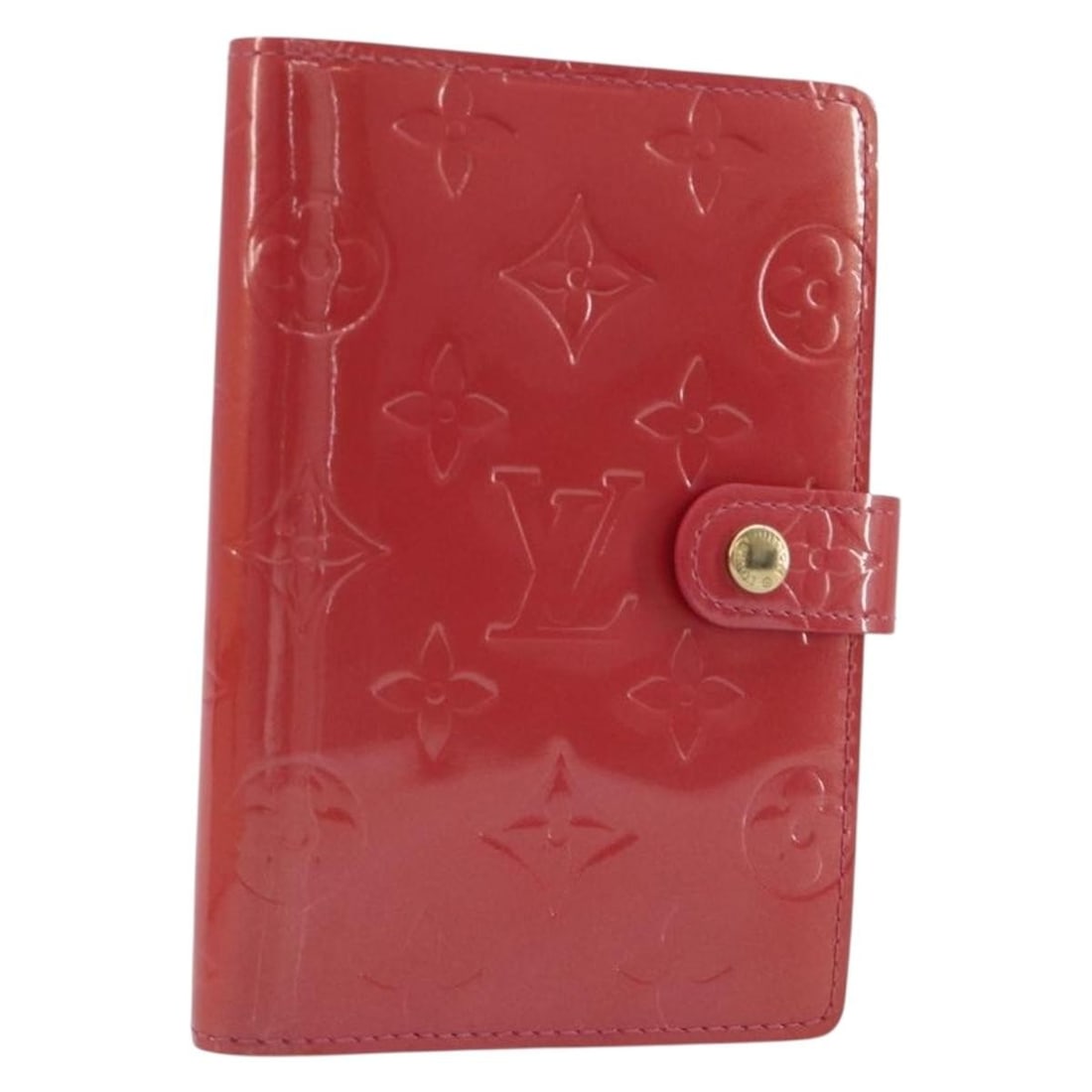 Louis Vuitton R2101F pink patent leather day planner cover: Louis Vuitton R2101F pink patent leather day planner cover Louis Vuitton Monogram Vernis Agenda PM planner cover in pink patent leather. Made in Spain, this women's day planner cover includes the dust