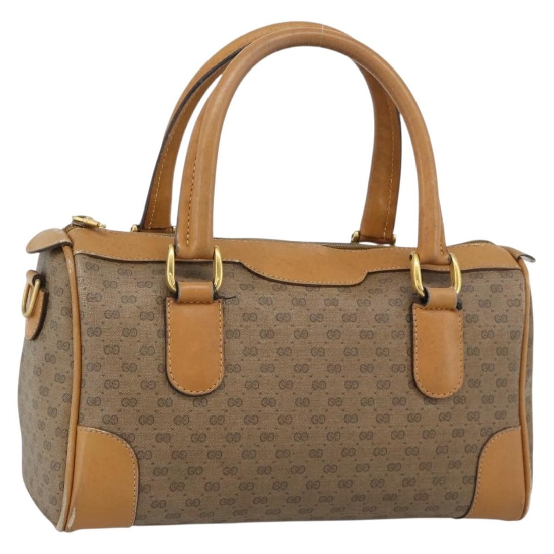GUCCI 002 39 0069 Micro GG PVC Leather Boston Bag Beige Gold: GUCCI 002 39 0069 Micro GG PVC Leather Boston Bag Beige Gold Gucci Micro GG Supreme Boston Bag in beige and gold, made in Italy from PVC leather and Micro Small GG canvas. This women's Boston bag feat
