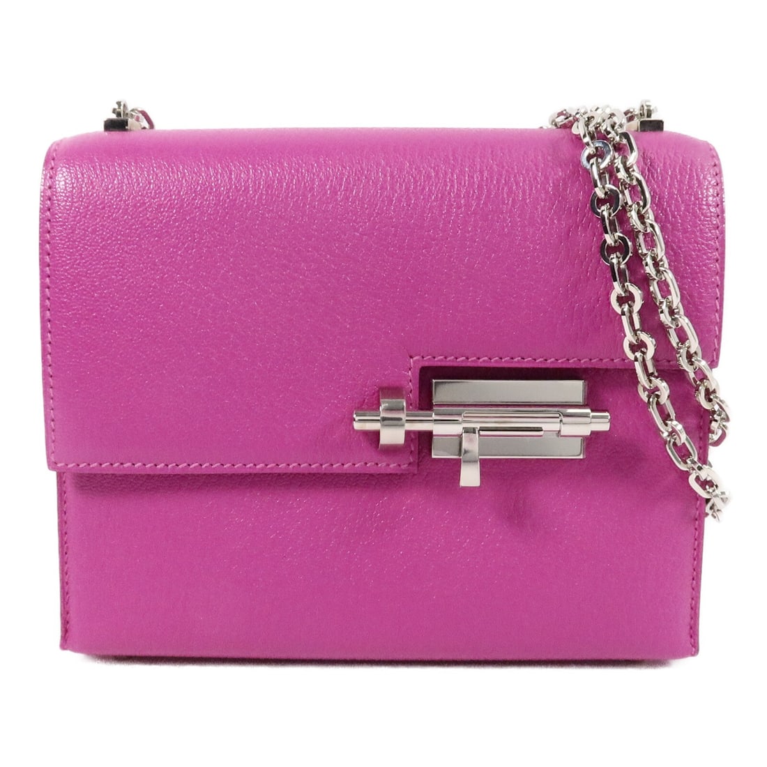 Hermes Verrou Mini Chevre Goatskin Chain Shoulder Bag Rose Purple PHW (1 of 15)