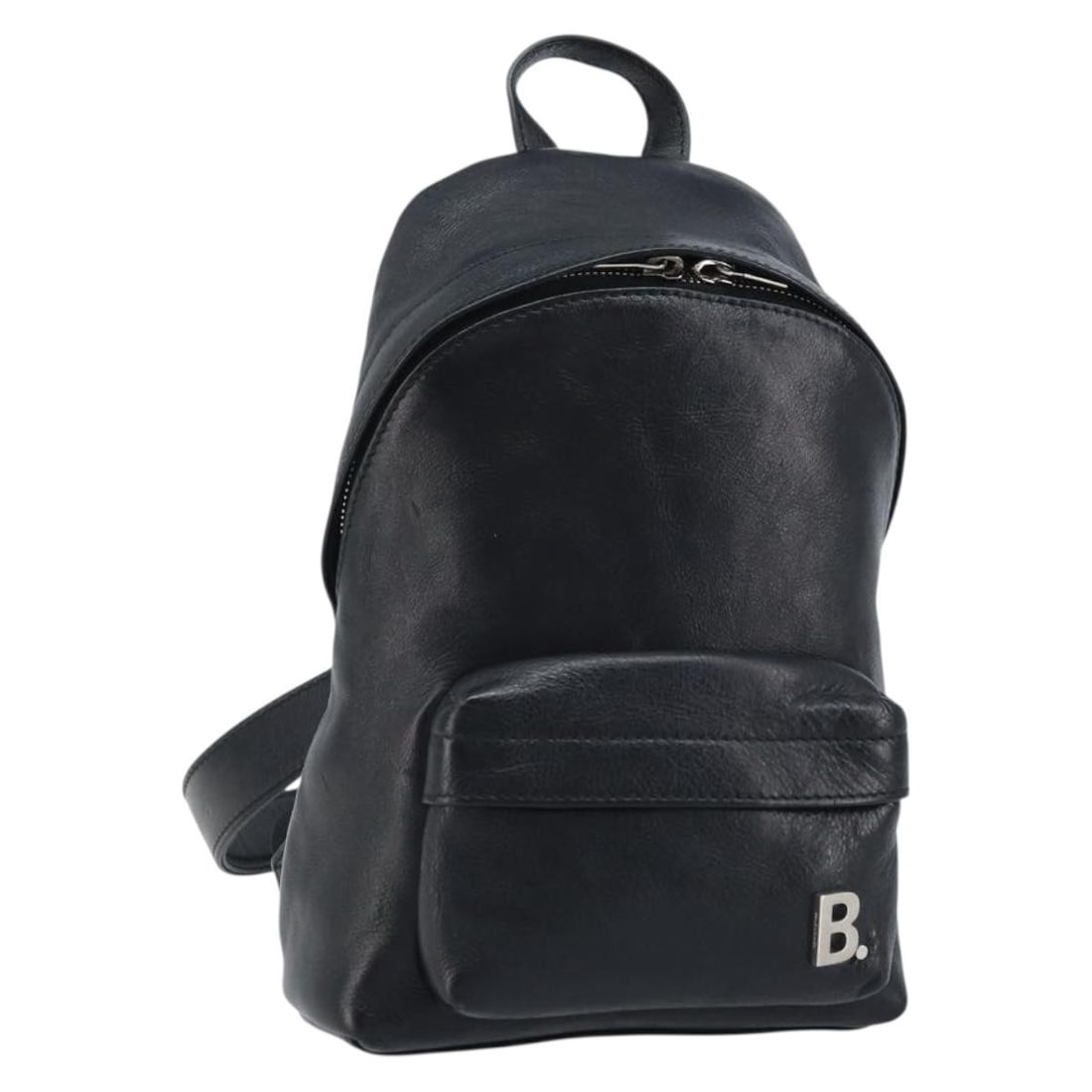 BALENCIAGA 580026 Leather Backpack in Black and Silver: BALENCIAGA 580026 Leather Backpack in Black and Silver Balenciaga women's leather backpack in black and silver. This Italy-made backpack is offered without the original item box or dust bag; only the 