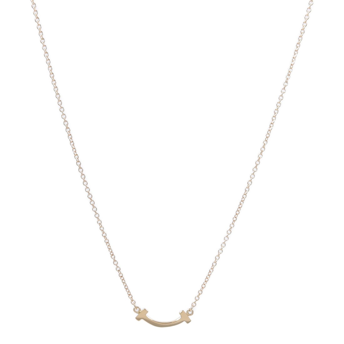 Tiffany and Co T Smile Small 18K Rose Gold Necklace (1 of 10)