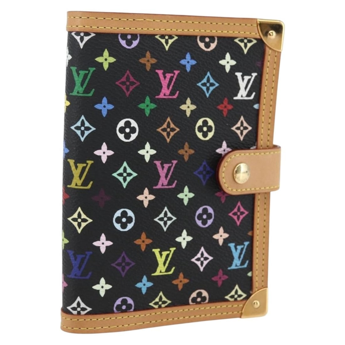 LOUIS VUITTON Monogram Multicolor Agenda PM Day Planner Cover Black R20895 Auth (1 of 18)