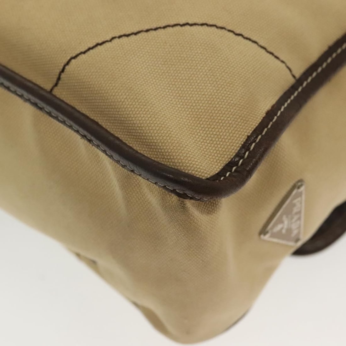 Prada Vintage Beige Canvas Shoulder Bag - 11