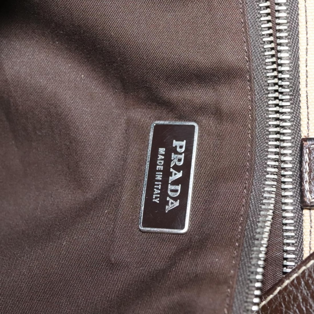 Prada Vintage Beige Canvas Shoulder Bag - 6