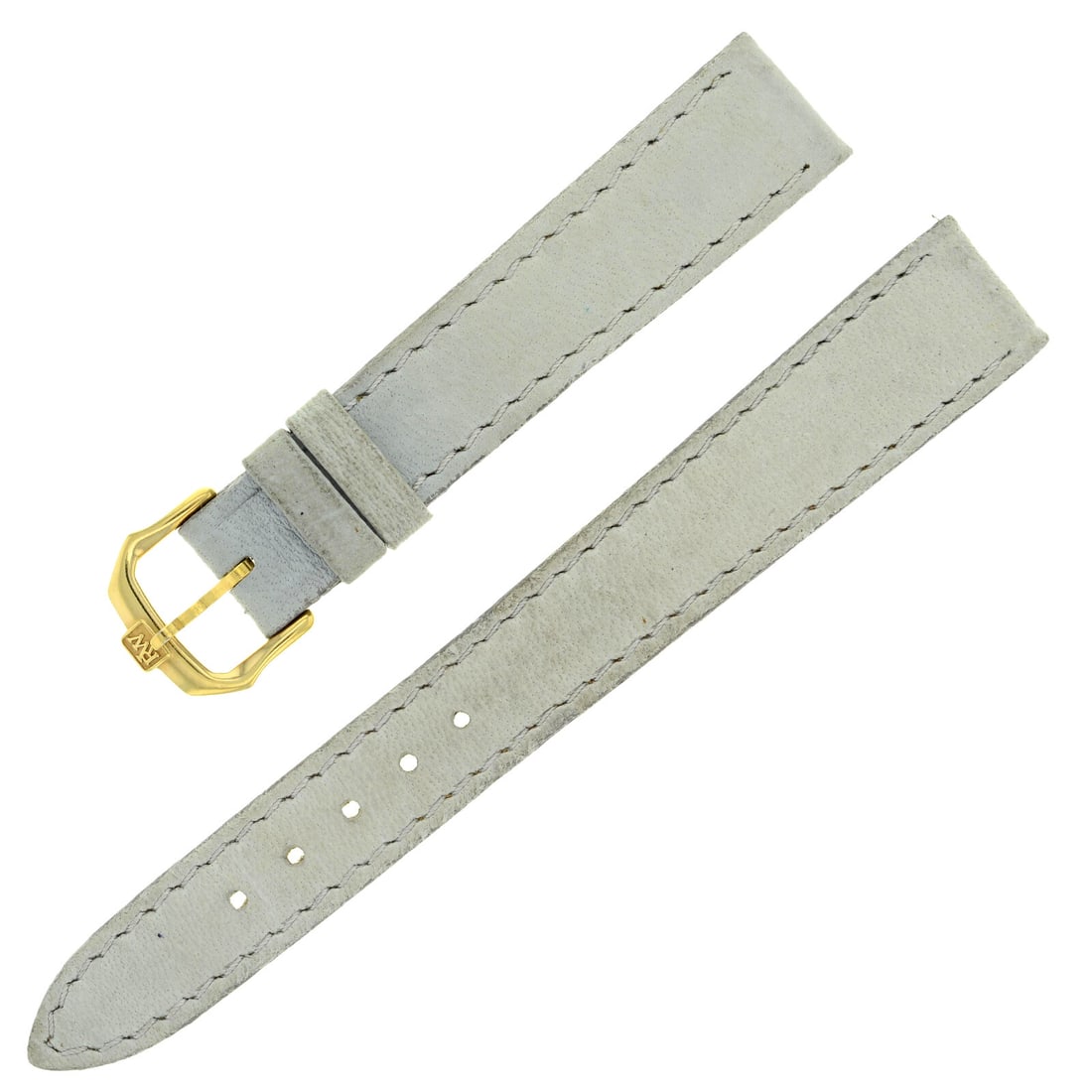 Raymond Weil Ladies Light Gray Leather Watch Strap 14-12mm with Gold-tone Buckle: Raymond Weil Ladies Light Gray Leather Watch Strap 14-12mm with Gold-tone Buckle Enhance your wristwatch with this elegant pre-owned Raymond Weil ladies watch strap. Crafted from light gray leather,
