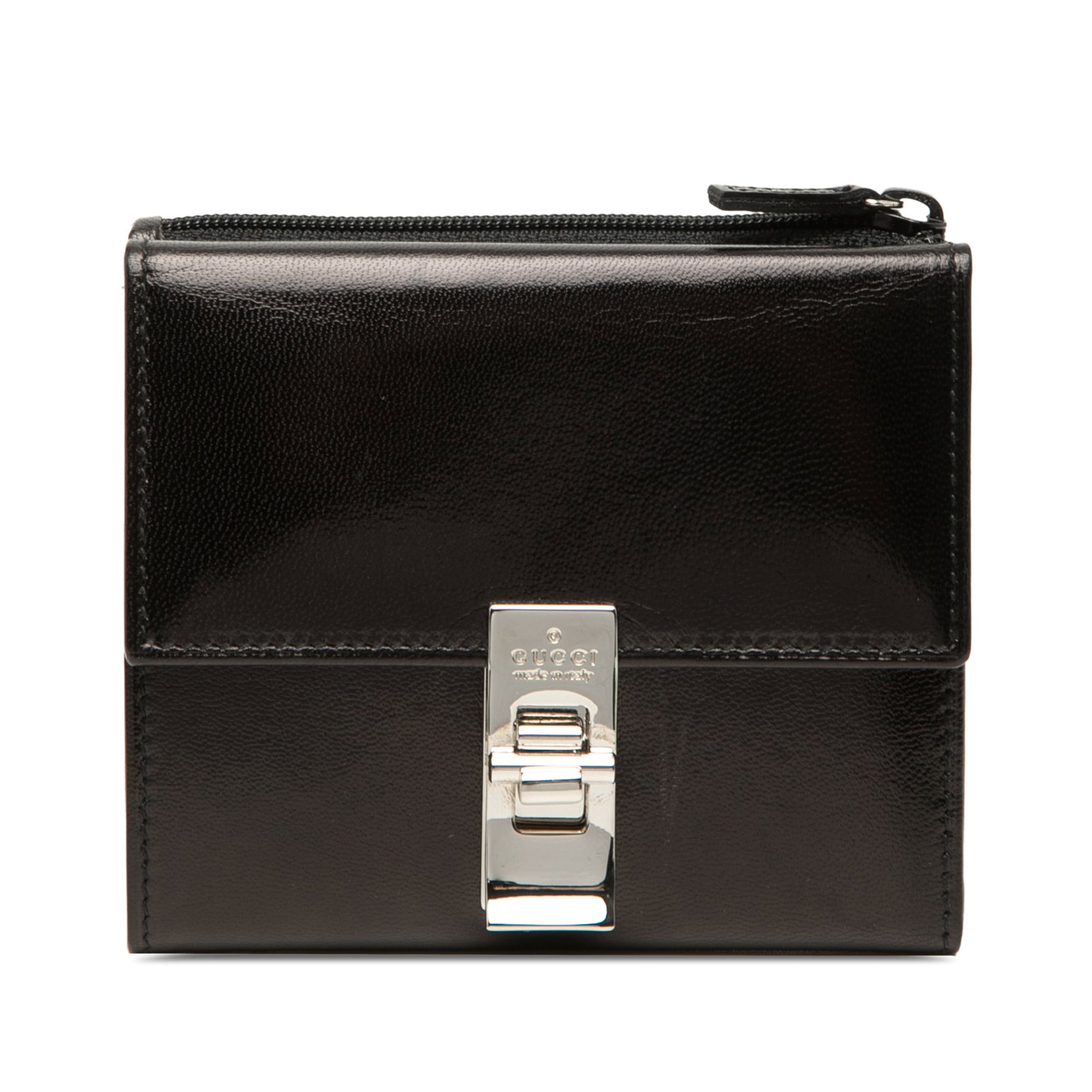 Gucci Calfskin Metal Clasp Small Bifold Leather Wallet (1 of 8)