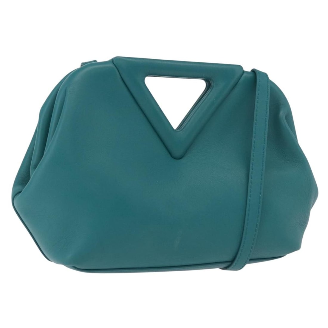 BOTTEGAVENETA Triangle Point Small 2way Leather Hand Bag Turquoise Blue (1 of 18)