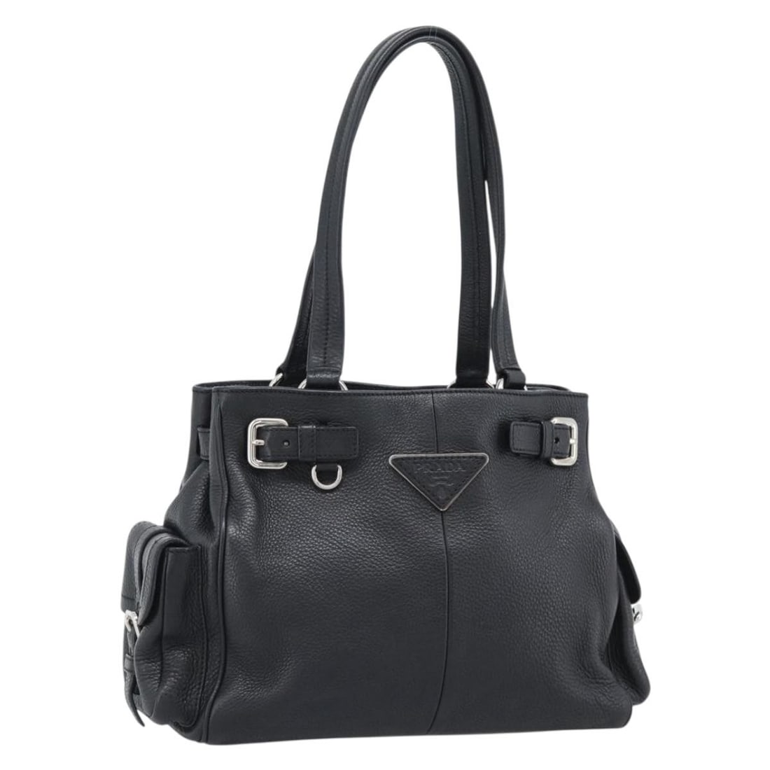 PRADA Vitello Daino Black Leather Tote with Dust Bag Card (1 of 18)