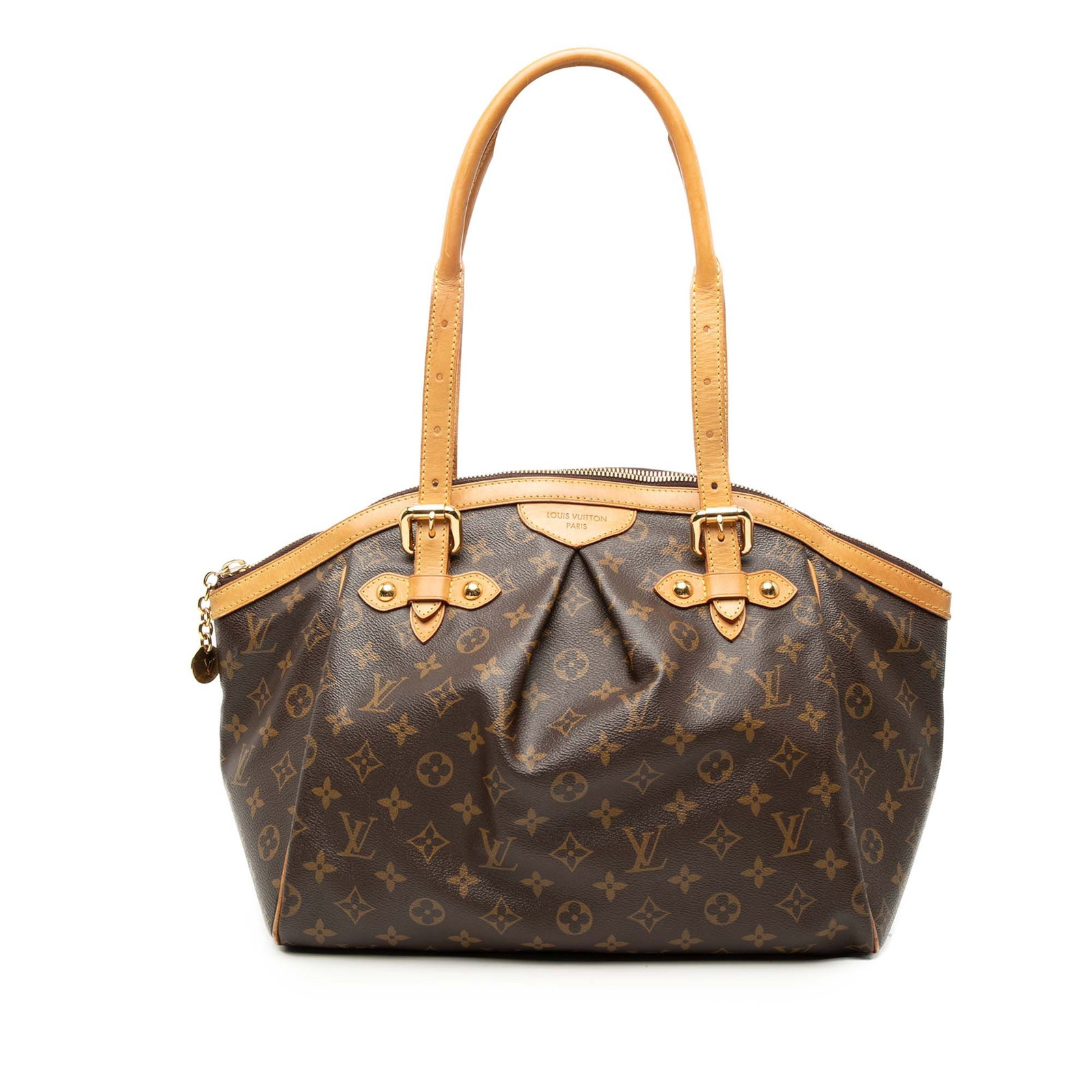 Louis Vuitton Tivoli GM Monogram Canvas Shoulder Bag: Louis Vuitton Tivoli GM Monogram Canvas Shoulder Bag Louis Vuitton Monogram Tivoli GM handbag crafted with a monogram canvas body, rolled vachetta leather straps, a top zip closure, and interior slip 