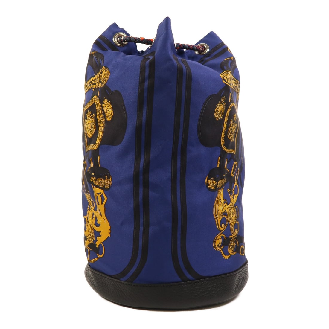 Hermes Soie Cool Togo Leather Silk Backpack Noir Blue PHW (1 of 12)