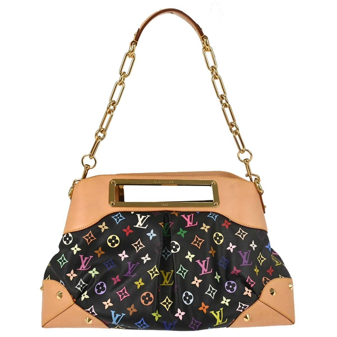 Louis Vuitton Judy GM Noir Monogram Multicolor 2way Bag M40254: Louis Vuitton Judy GM Noir Monogram Multicolor 2way Bag M40254 Louis Vuitton Judy GM 2-way handbag in black Monogram Multicolor canvas with leather trim. This women's handbag features a top handle, ma