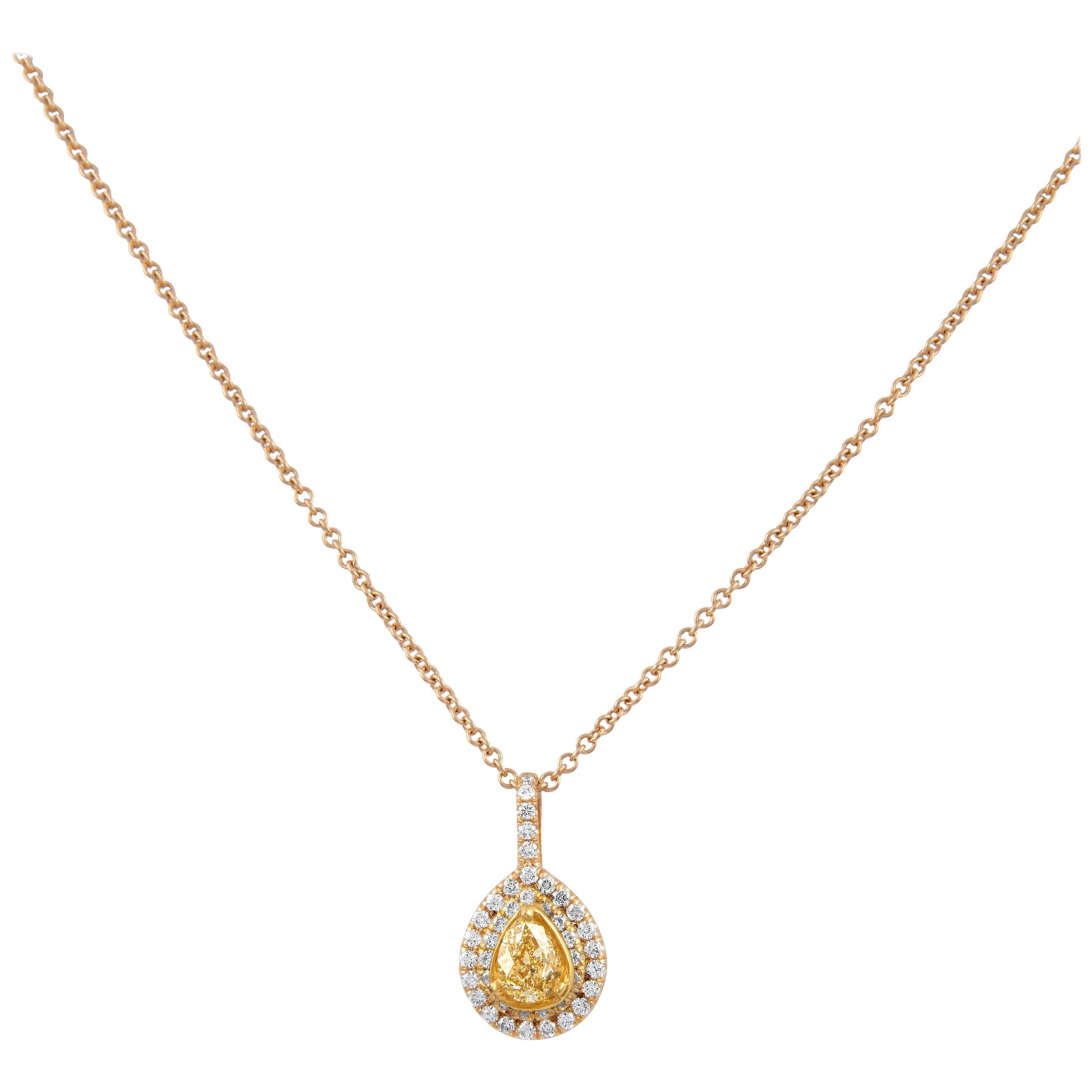1.43ct Fancy Light Yellow Diamond 18k Necklace GIA Certified (1 of 4)