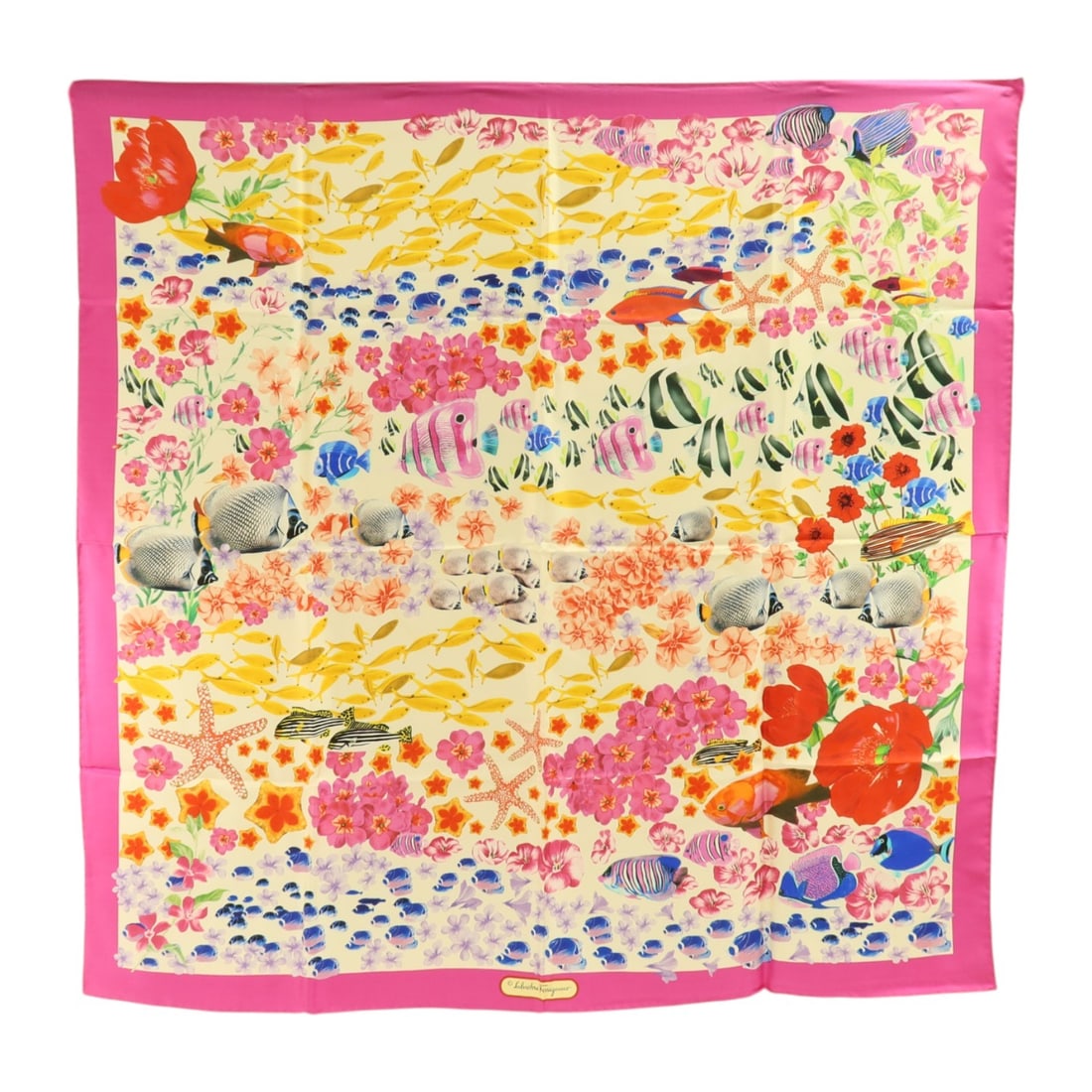 Salvatore Ferragamo Silk Scarf 87x 87cm Pink Multicolor Italy: Salvatore Ferragamo Silk Scarf 87x 87cm Pink Multicolor Italy A Salvatore Ferragamo women's scarf made from silk in pink and multicolor. It measures 87 cm x 87 cm (34.3 in x 34.3 in) and comes with a 