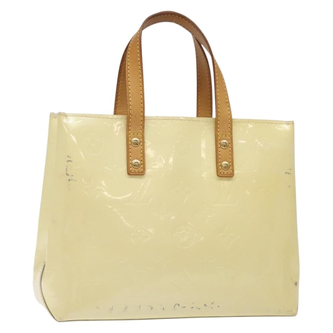Louis Vuitton Reade Beige Patent Leather Monogram Vernis Handbag: Louis Vuitton Reade Beige Patent Leather Monogram Vernis Handbag This Louis Vuitton Reade Handbag features the iconic Monogram Vernis design in beige patent leather. Designed for women, it is crafted 