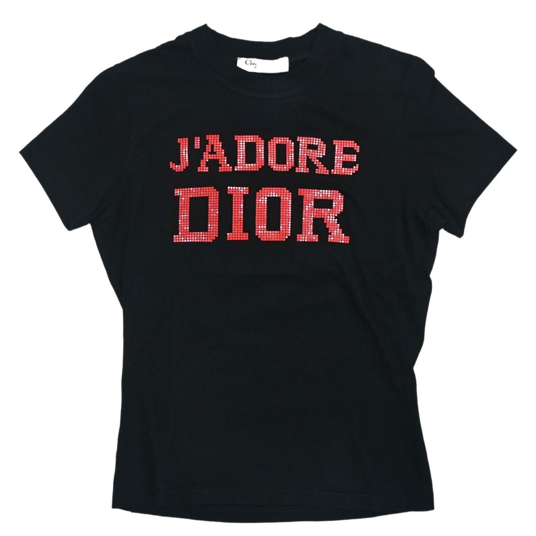 Dior black short sleeve T shirt with logo bead detail (1 of 15)