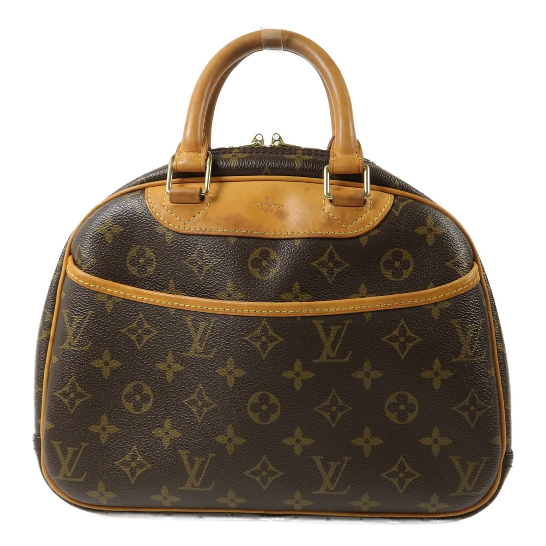 Louis Vuitton Trouville M42228 Monogram Brown Handbag: Louis Vuitton Trouville M42228 Monogram Brown Handbag Louis Vuitton Trouville handbag in brown Monogram PVC coated canvas. This women's handbag features an exterior open pocket, four interior open poc