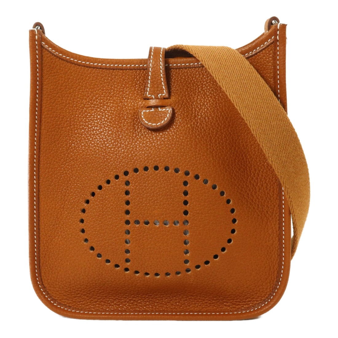 Hermes Evelyne TPM Shoulder Bag Barenia Calfskin PHW Gold Brown (1 of 15)