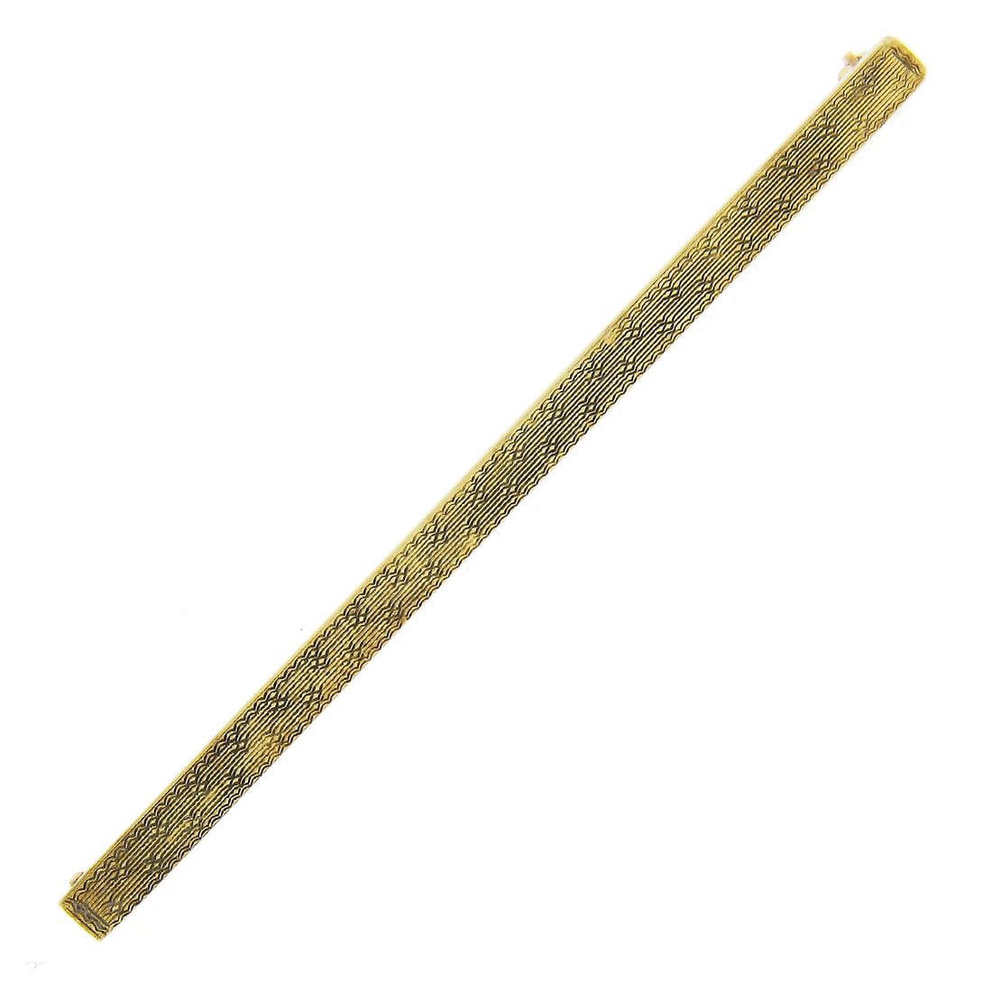 Rectangular 14K Yellow Gold Textured Bar Brooch Antique Unbranded (1 of 4)