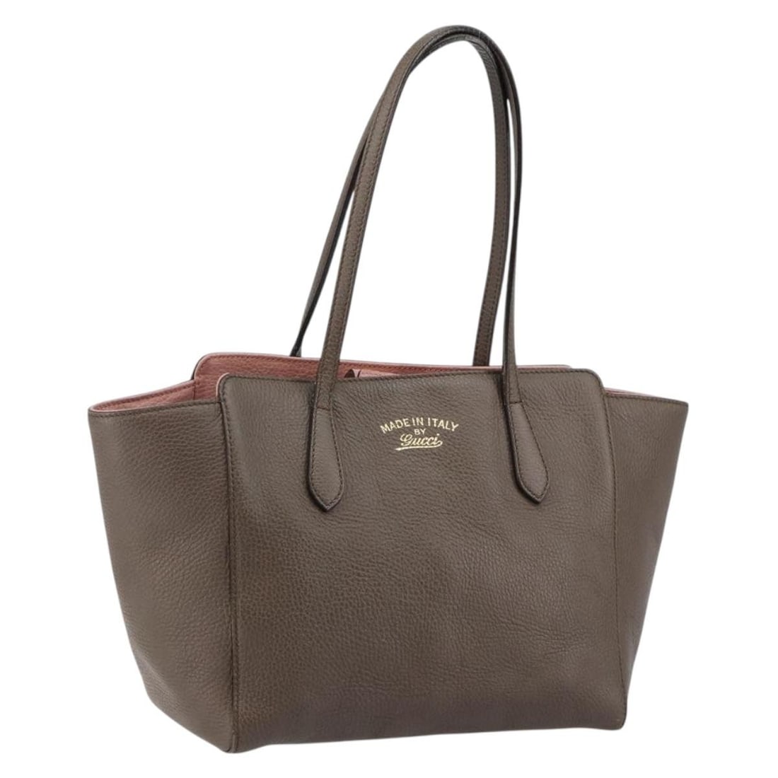 GUCCI 354408 Leather Tote Handbag Gold Gray: GUCCI 354408 Leather Tote Handbag Gold Gray Gucci tote bag in leather with a gold and gray color combination. Made in Italy, this women's bag measures approximately 27 cm wide, 22 cm high, and 13 cm d