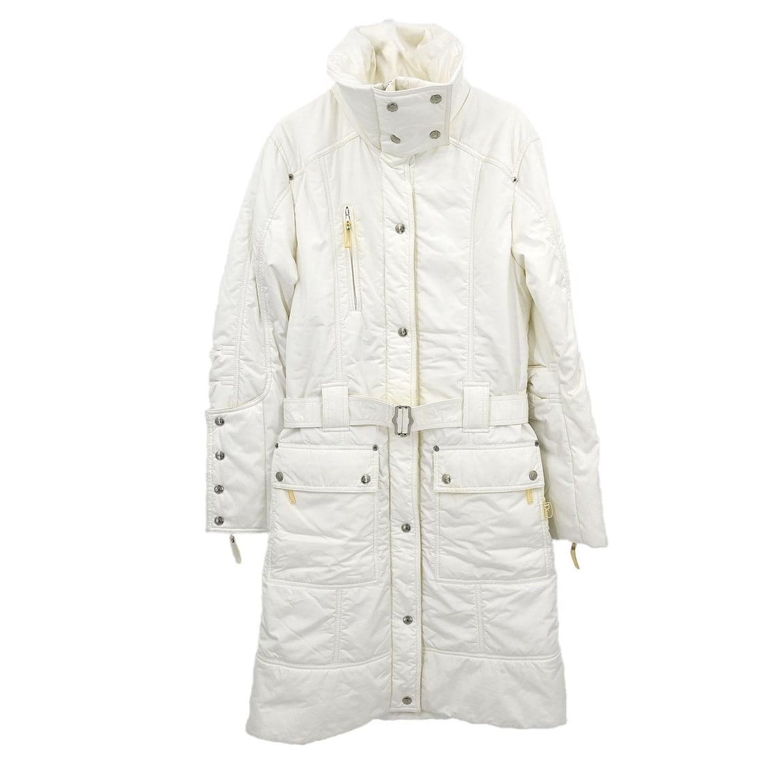 Christian Dior Womens White Long Overcoat Size 38 Belted (1 of 11)