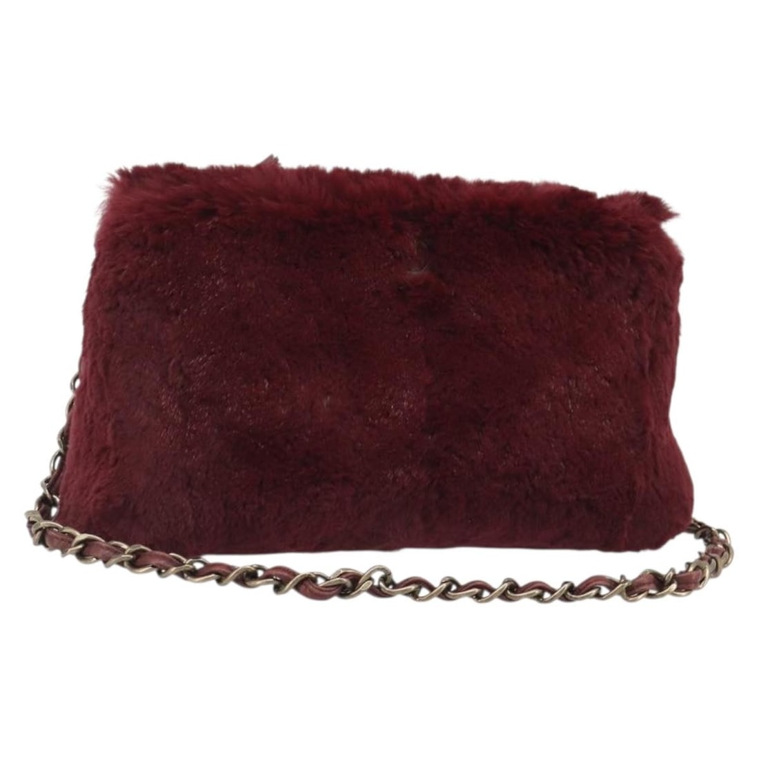 CHANEL Red Fur Shoulder Bag with Chain Strap CC: CHANEL Red Fur Shoulder Bag with Chain Strap CC Authentic CHANEL chain shoulder bag in red fur. This women's shoulder bag is made in Italy and features a compact silhouette with chain strap styling. I