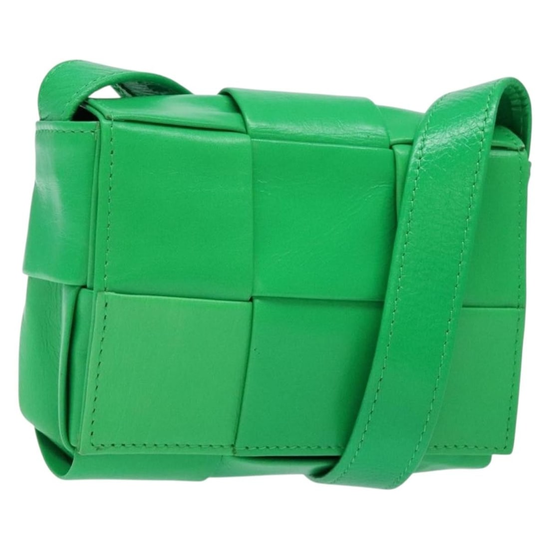 Bottega Veneta Candy Cassette Green Leather Shoulder Bag Italy (1 of 18)