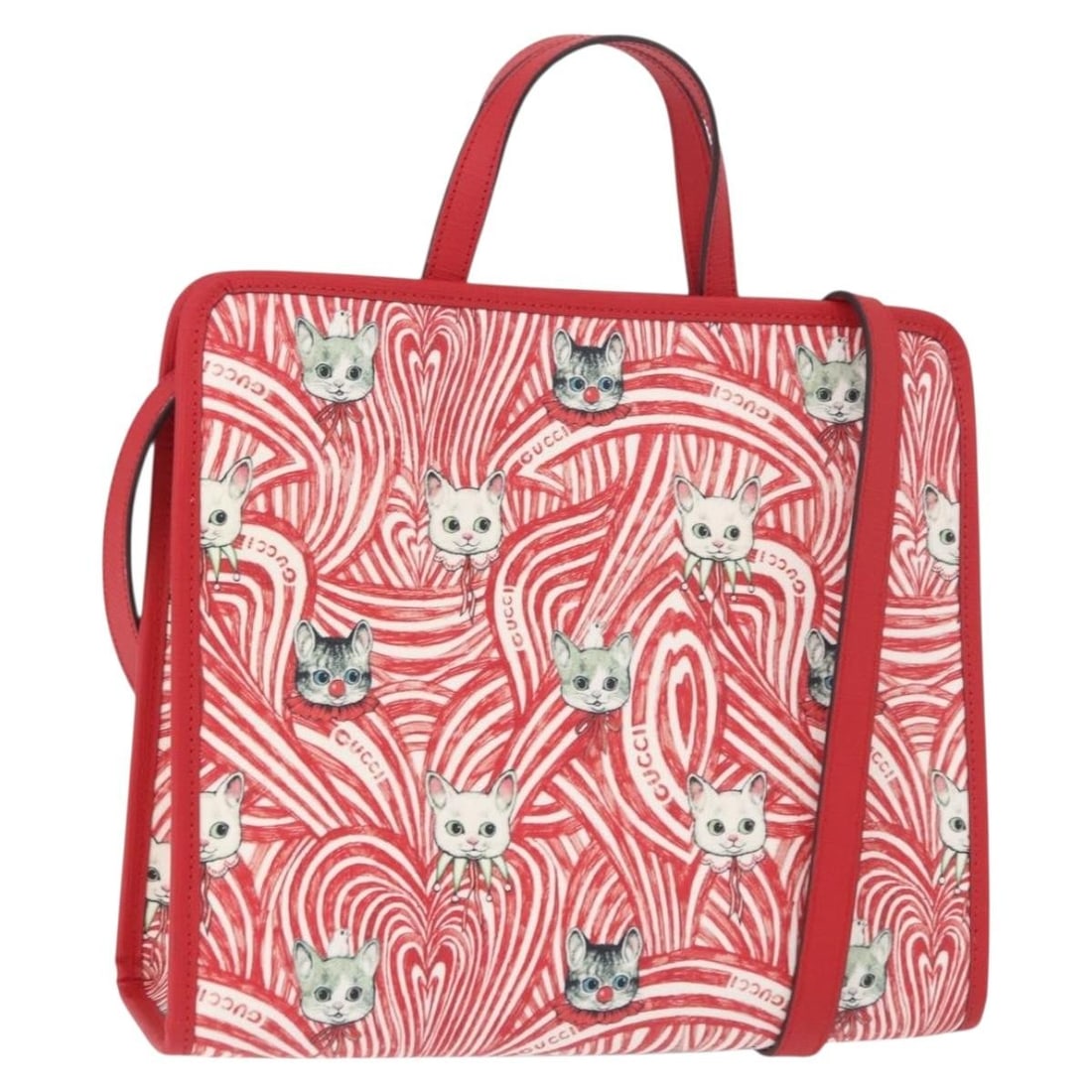 Gucci 630542 Yuko Higuchi red PVC leather 2way handbag: Gucci 630542 Yuko Higuchi red PVC leather 2way handbag Gucci Yuko Higuchi 2-way handbag in red PVC leather. This women's bag includes a dust bag and features both top handles and a shoulder strap for 