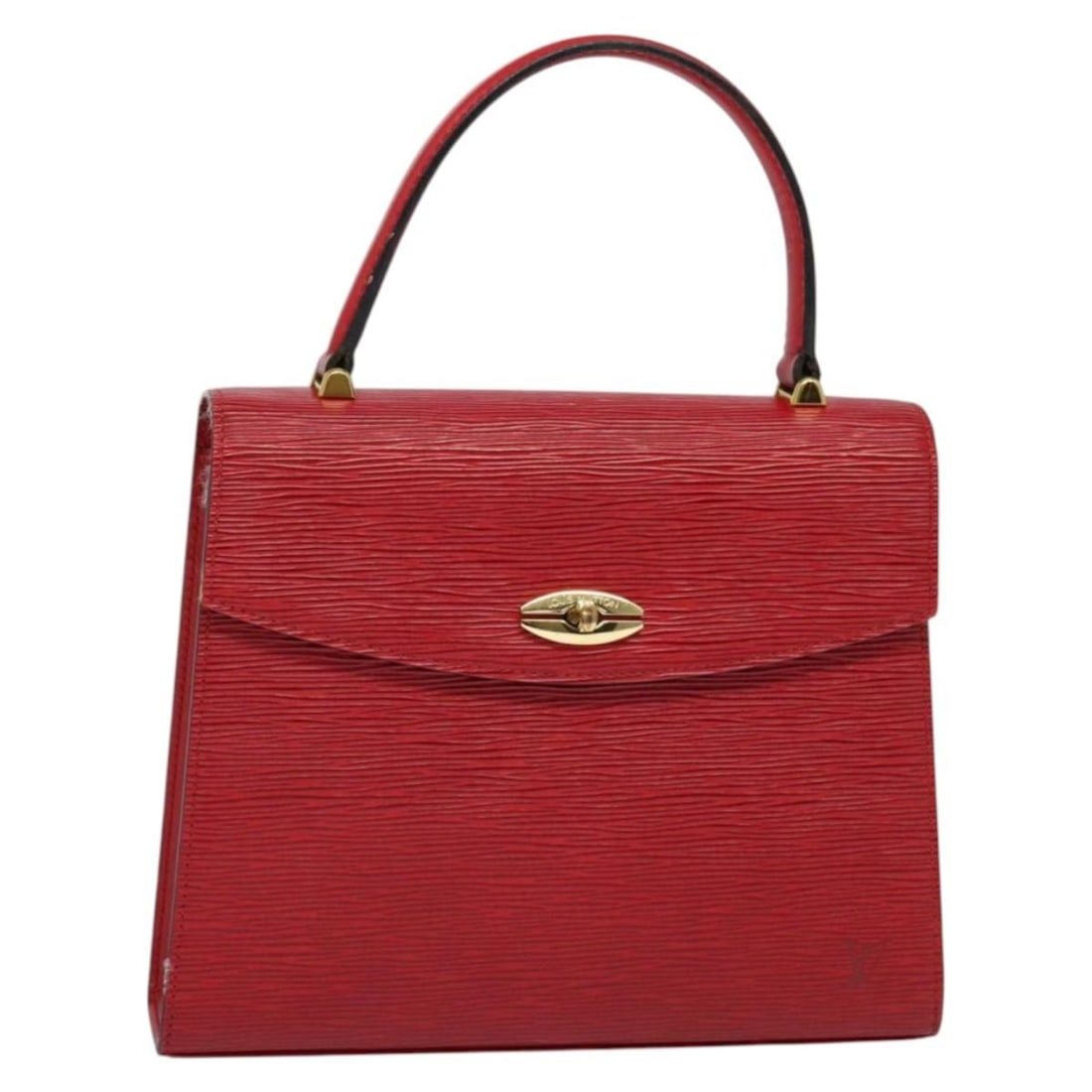 Louis Vuitton Malesherbes Red Epi Leather Handbag M52377: Louis Vuitton Malesherbes Red Epi Leather Handbag M52377 Louis Vuitton Epi Malesherbes Hand Bag in red Epi leather, made in France. This women's handbag measures approximately 26 cm W x 22 cm H x 6.5 
