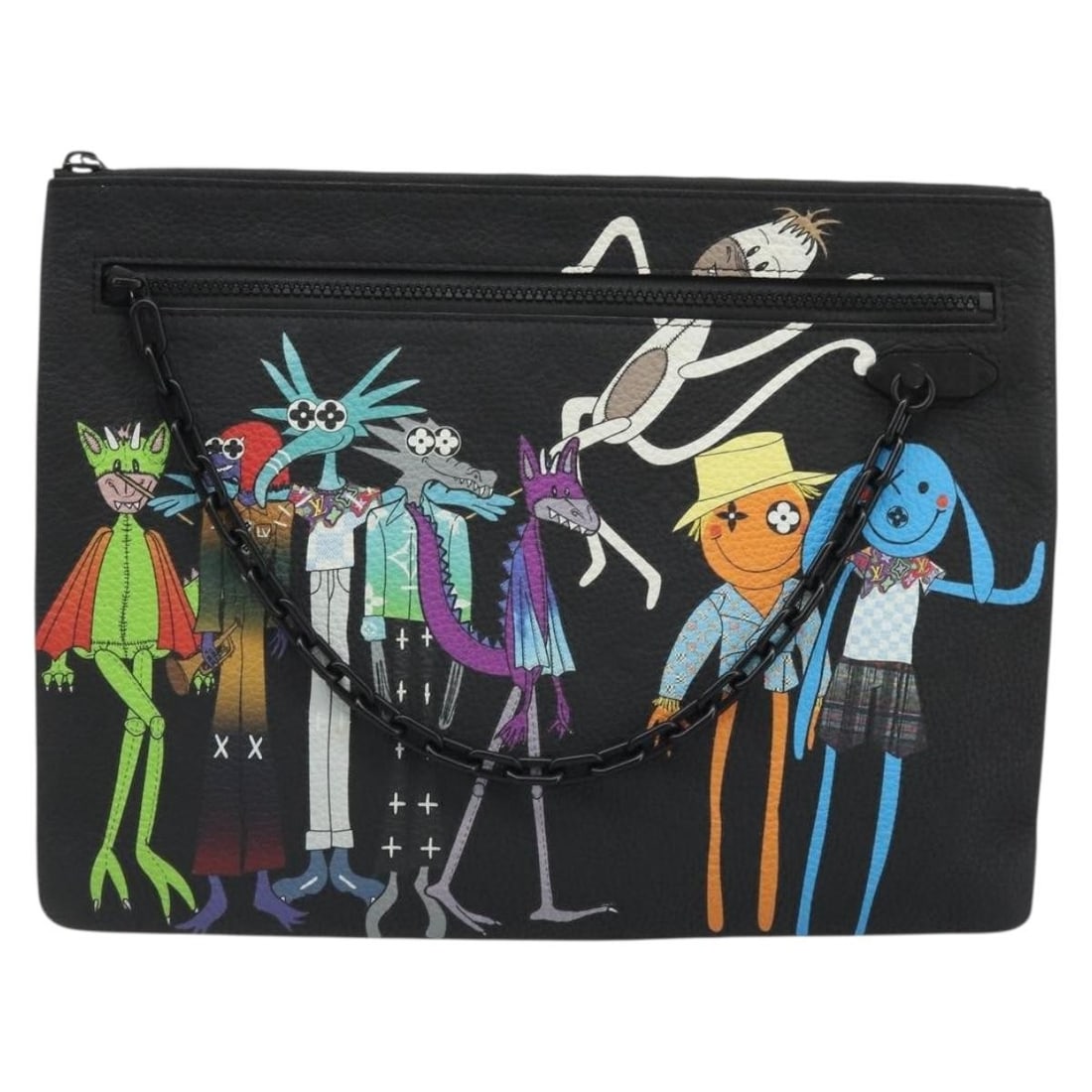 Louis Vuitton LV Friends A4 Black Canvas Portfolio: Louis Vuitton LV Friends A4 Black Canvas Portfolio Louis Vuitton LV Friends A4 in black with a monogram design. This unisex piece is made from canvas and shows very good overall condition, with surfac