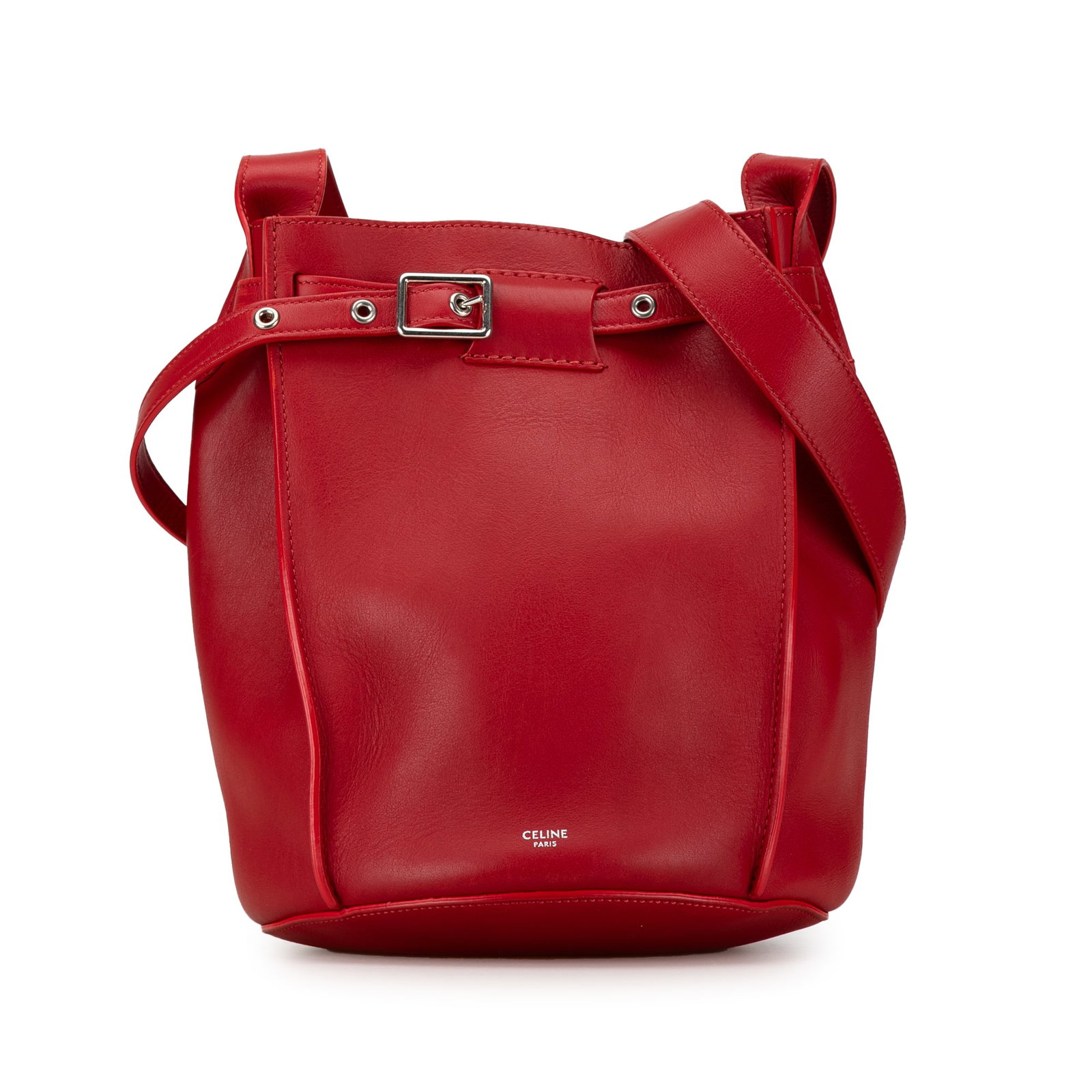 Celine Red Leather Big Bag Bucket Crossbody with Dust Bag: Celine Red Leather Big Bag Bucket Crossbody with Dust Bag Introducing the Celine Leather Big Bag Bucket Crossbody, a stunning accessory that combines style and functionality. This bag features a luxur