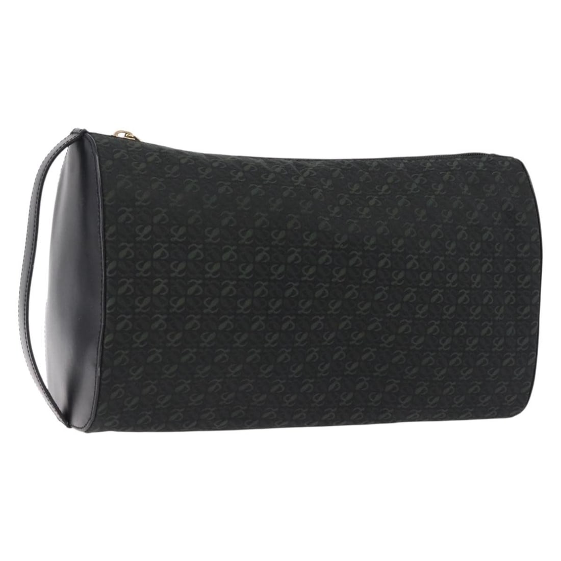 LOEWE Anagram Canvas Clutch Bag Black Gold: LOEWE Anagram Canvas Clutch Bag Black Gold LOEWE Anagram clutch bag in black and gold canvas, made in Spain. This women's clutch is offered without the original box or dust bag; only the item shown is
