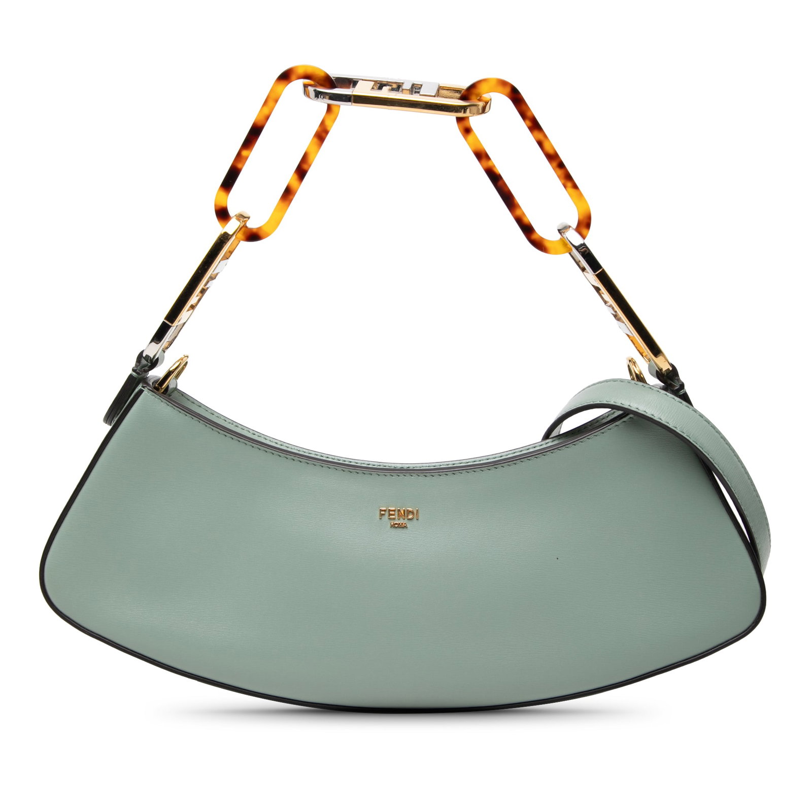 Fendi O Lock Swing Leather Satchel with Chain Handle (1 of 7)