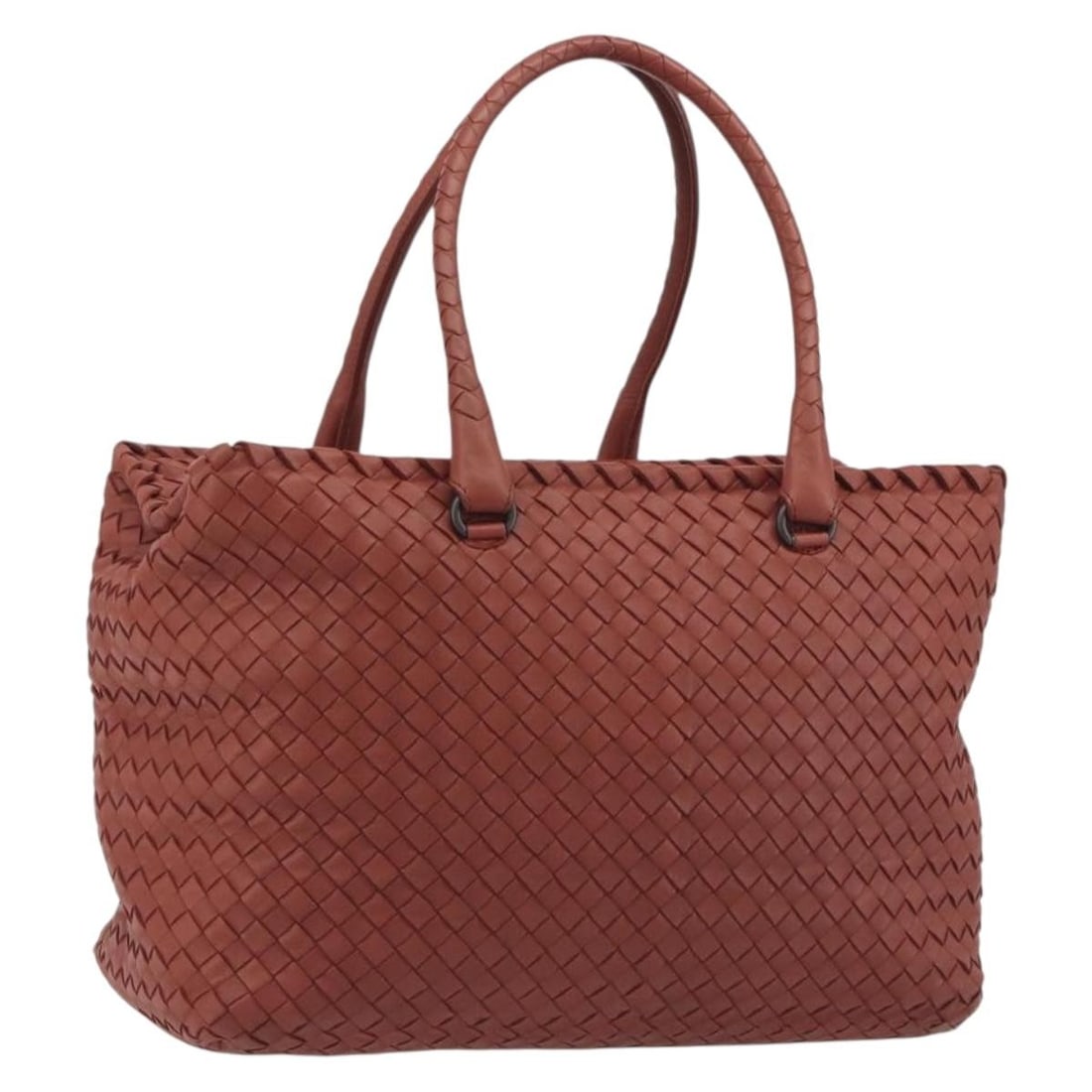 Bottega Veneta Intrecciato Brown Leather Tote Handbag 196054V (1 of 18)