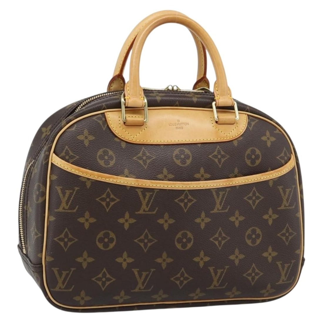 Louis Vuitton Trouville Monogram Canvas Hand Bag M42228 France: Louis Vuitton Trouville Monogram Canvas Hand Bag M42228 France Louis Vuitton Trouville handbag in Monogram canvas with a structured silhouette and dual top handles. Made in France, this women's handba