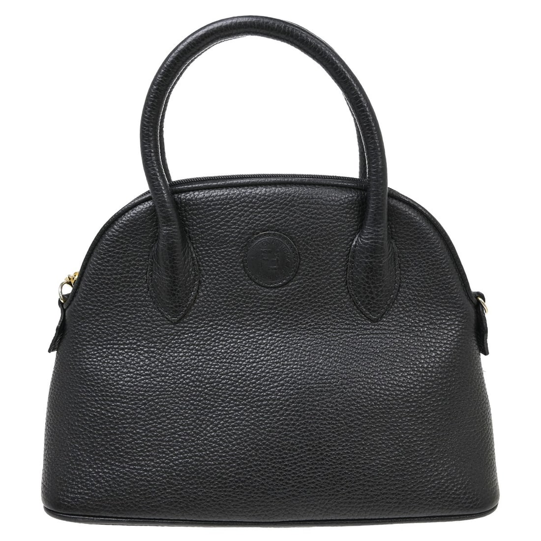 Fendi Vintage Dome Leather Satchel Black Italy: Fendi Vintage Dome Leather Satchel Black Italy Vintage Fendi Dome Satchel in black leather, designed for women. Made in Italy, it measures 30 cm x 21 cm x 11 cm and is offered in good condition with l