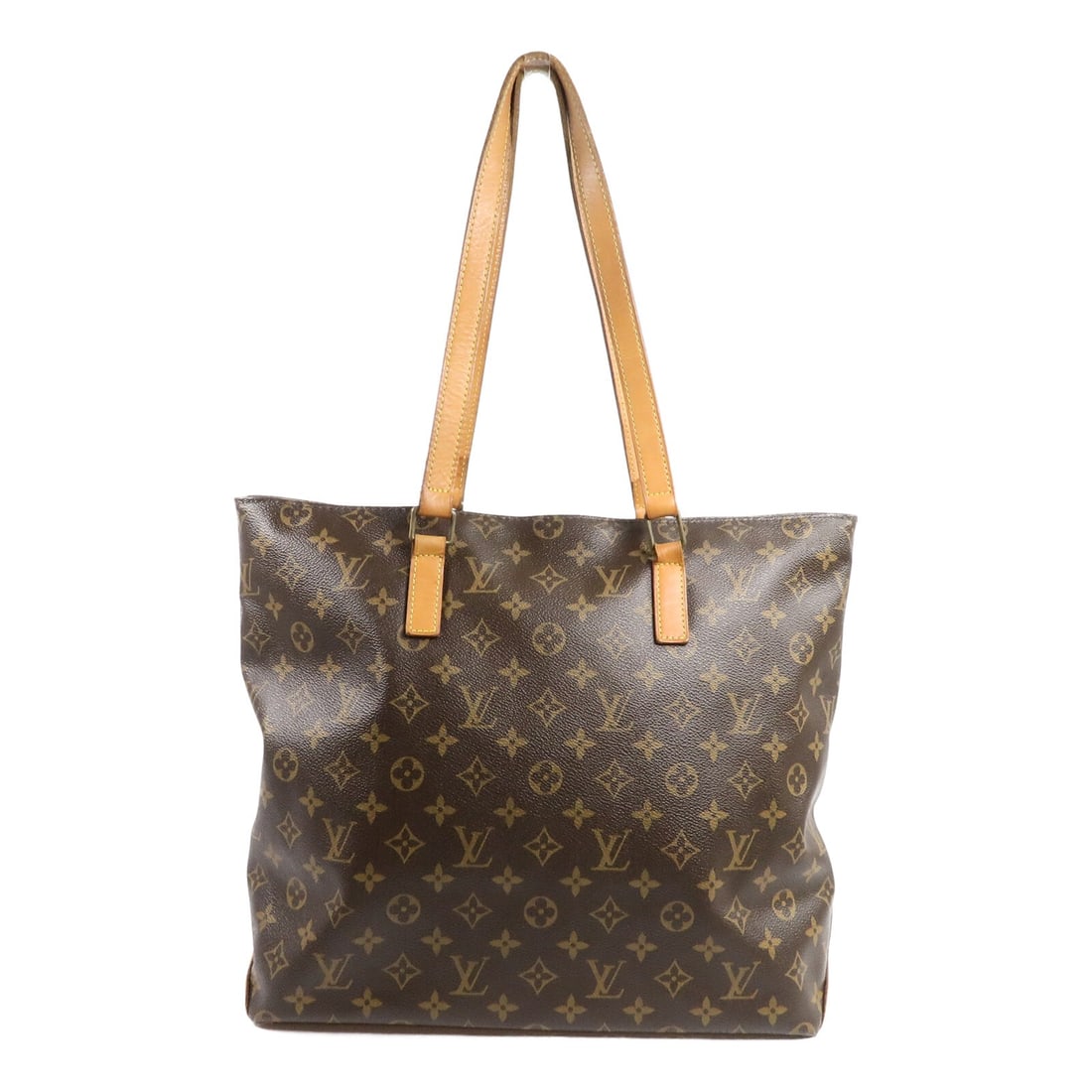 Louis Vuitton Cabas Mezzo Monogram Shoulder Tote M51151 Brown: Louis Vuitton Cabas Mezzo Monogram Shoulder Tote M51151 Brown Monogram Cabas Mezzo shoulder tote bag in brown PVC coated canvas. This women's shoulder bag features a roomy tote silhouette with interio