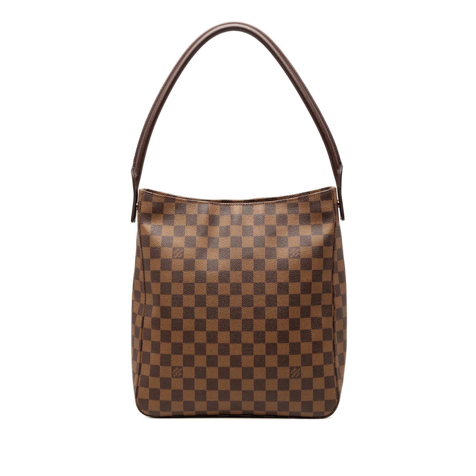 Louis Vuitton Looping GM Damier Ebene Shoulder Bag Brown: Louis Vuitton Looping GM Damier Ebene Shoulder Bag Brown Louis Vuitton Damier Ebene Looping GM shoulder bag featuring a damier canvas body, rolled strap, top zip closure, and interior open and zip poc