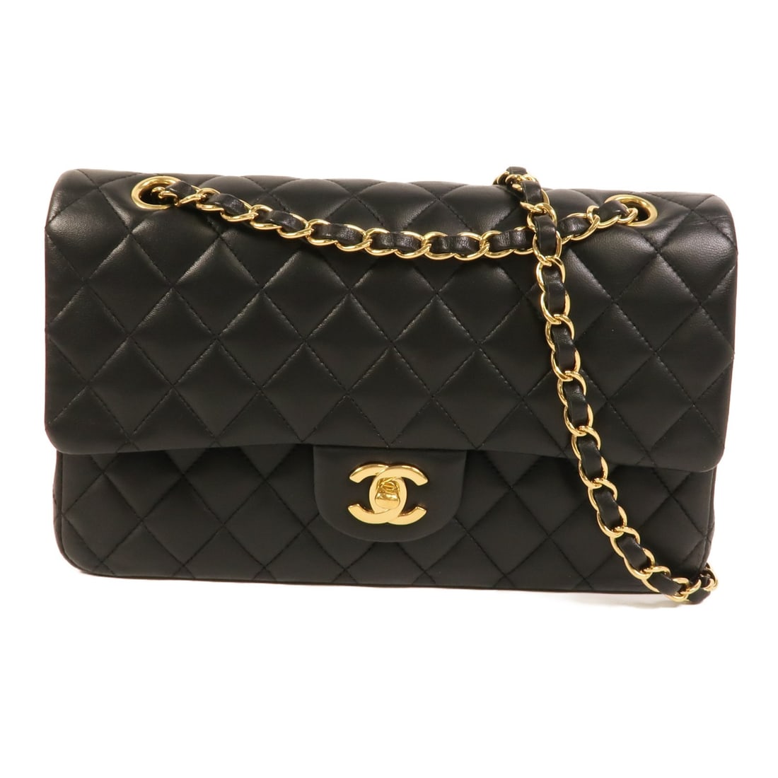 CHANEL A01112 Classic 25 Lambskin Shoulder Bag Black GHW (1 of 17)