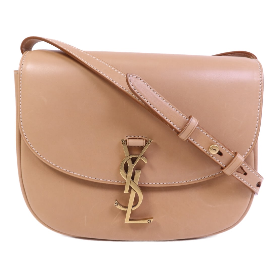 Yves Saint Laurent Kaia 634818 Beige Calfskin Shoulder Bag: Yves Saint Laurent Kaia 634818 Beige Calfskin Shoulder Bag Saint Laurent Kaia shoulder bag in beige calfskin leather with a magnetic pocket and one interior open pocket. Made in Italy, this women's sh