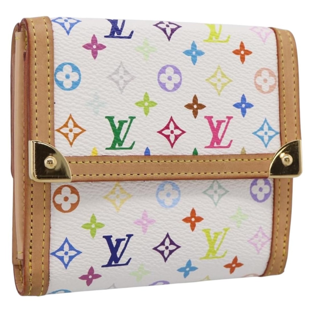 Louis Vuitton M92983 White Monogram Multicolor Canvas Wallet: Louis Vuitton M92983 White Monogram Multicolor Canvas Wallet Louis Vuitton Porte Monnaie Billets Cartes Credit wallet in white Monogram Multicolor canvas. This women's wallet is made in France and
