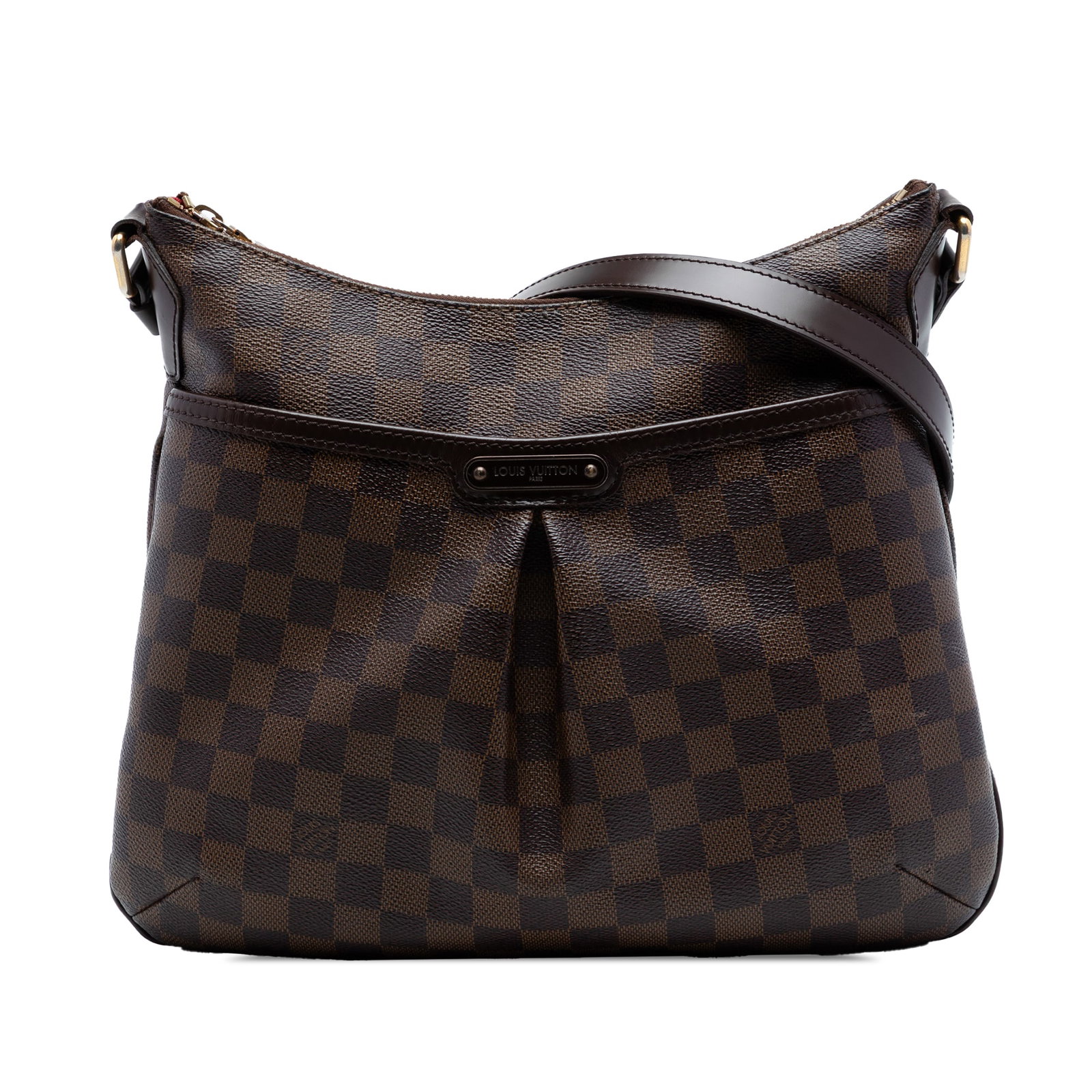 Louis Vuitton Bloomsbury PM Damier Ebene Brown Bag: Louis Vuitton Bloomsbury PM Damier Ebene Brown Bag This Louis Vuitton Damier Ebene Bloomsbury PM bag features the signature Damier canvas with a flat leather strap, a top zip closure, an exterior fron