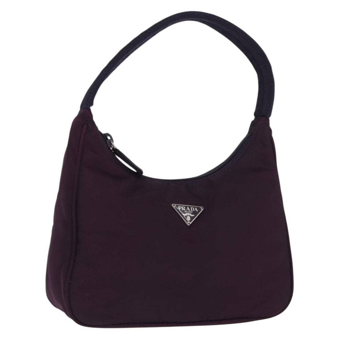 PRADA Nylon Accessory Pouch Purple Silver Italy: PRADA Nylon Accessory Pouch Purple Silver Italy Prada accessory pouch in purple and silver nylon. This women's pouch includes a dust bag and is made in Italy. Condition is rated AB/very good, with sli