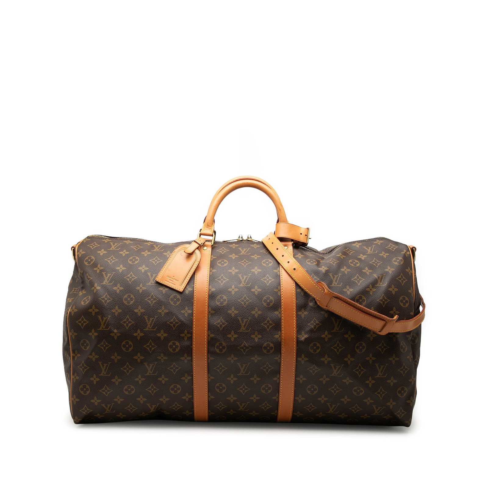 Louis Vuitton Keepall Bandouliere 60 Monogram Travel Bag: Louis Vuitton Keepall Bandouliere 60 Monogram Travel Bag Louis Vuitton Monogram Keepall Bandouliere 60 travel bag crafted with a monogram canvas body, rolled vachetta leather handles, a detachable fla