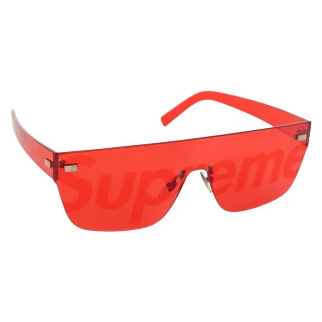 Louis Vuitton Citymark SP LV x Supreme Red Plastic Sunglasses: Louis Vuitton Citymark SP LV x Supreme Red Plastic Sunglasses Louis Vuitton sunglasses in red plastic, made in Italy, with an included sunglass case. The item is described as women's style and is note