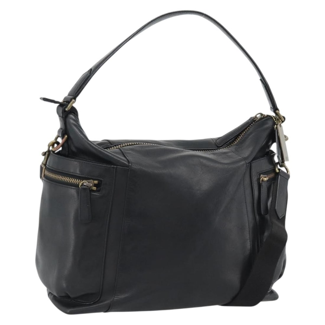 Coach Black Leather 2way Shoulder Bag with Strap 195478A (1 of 18)
