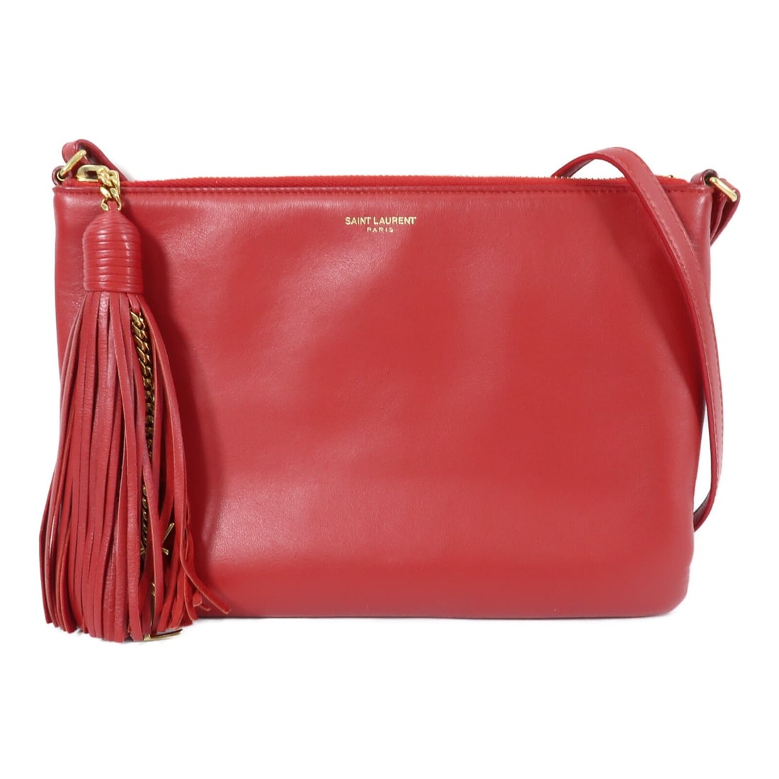 Saint Laurent 412674 Red Calfskin Leather Shoulder Bag: Saint Laurent 412674 Red Calfskin Leather Shoulder Bag Saint Laurent YSL shoulder bag model 412674 in red calfskin leather, made in Italy. It features a shoulder strap with an adjustable drop and a pr