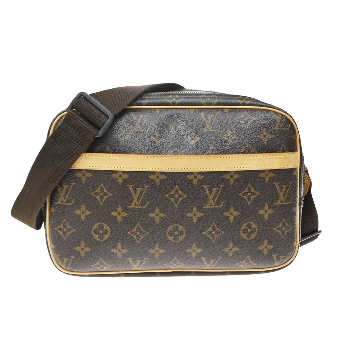 Louis Vuitton Reporter Unisex Brown Canvas Bag: Louis Vuitton Reporter Unisex Brown Canvas Bag Louis Vuitton Reporter bag in brown monogram canvas. This unisex piece is made in France and is presented in good condition, with light wear, light marks