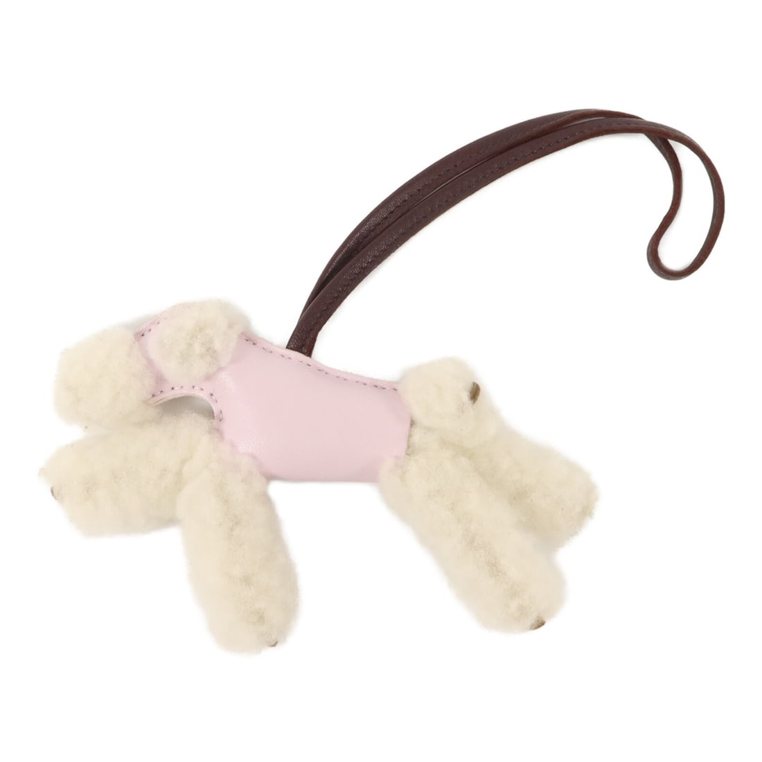 HERMES Budy Bag Charm Wool and Lambskin Mauve Purple: HERMES Budy Bag Charm Wool and Lambskin Mauve Purple Hermes Budy charm in wool and Milo lambskin leather, finished in mauve pale and purple tones. Made in France, this women's charm shows reasonable w