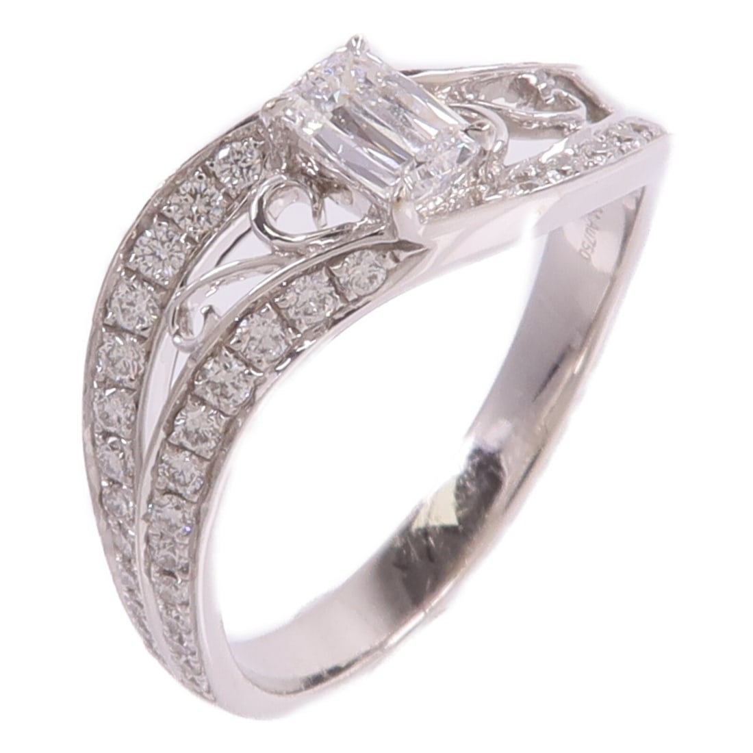 18K White Gold Diamond Ring Size 7.75 Womens Jewelry (1 of 9)